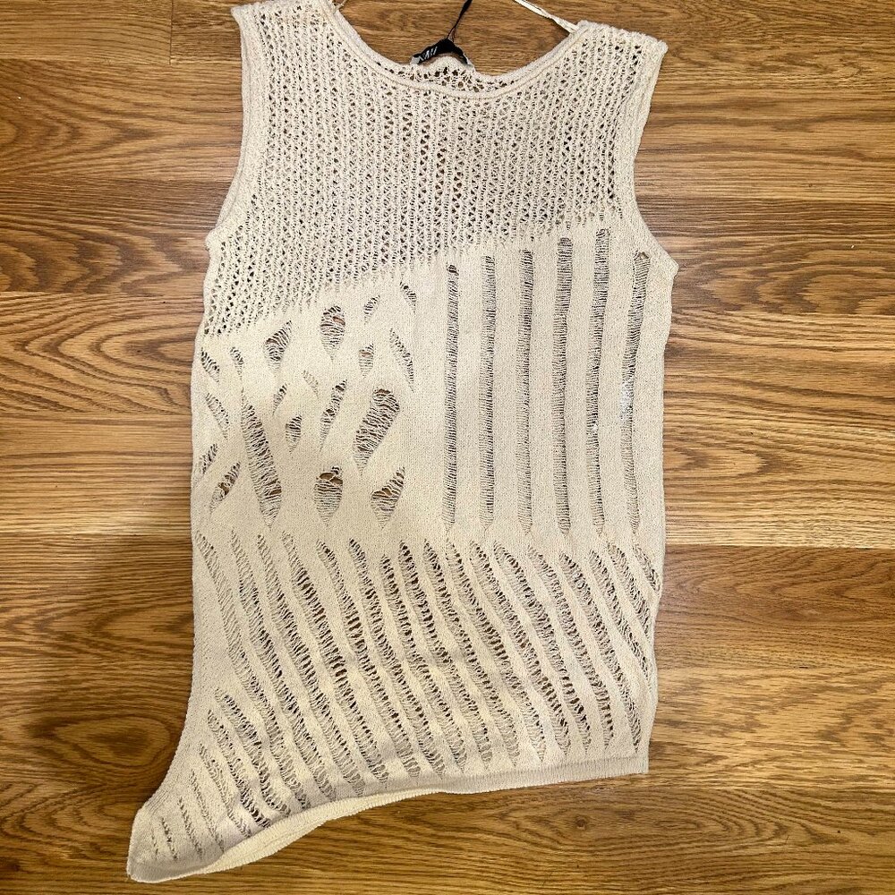 ZARA Ecru Open Knit Tank